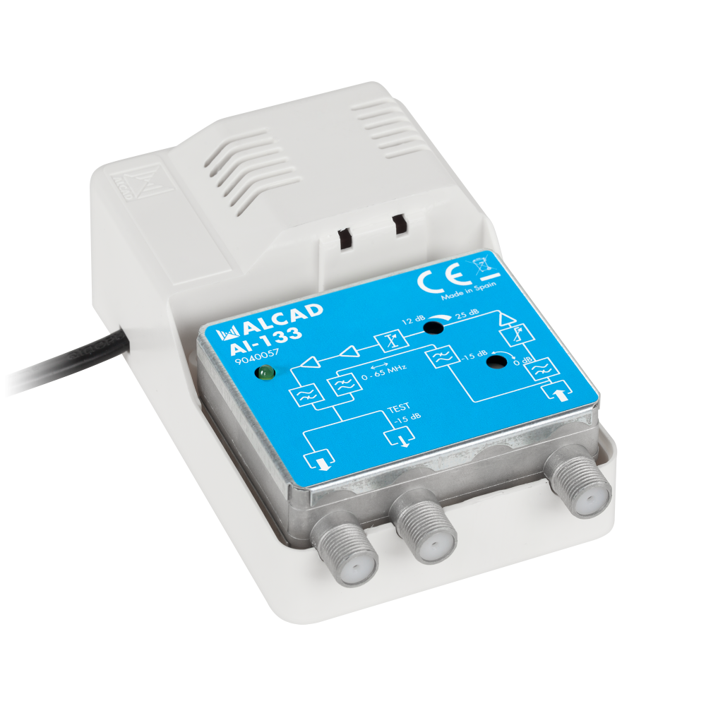 Inomhus CATV-förstärkare (RP 65 MHz) AI-133 ALCAD Inomhus CATV-förstärkare (RP 65 MHz) AI-133 ALCAD