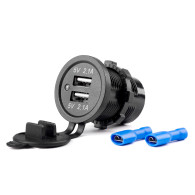 Vattentät laddare med 2x USB-uttag 12V 24V mod-04 amio-02854