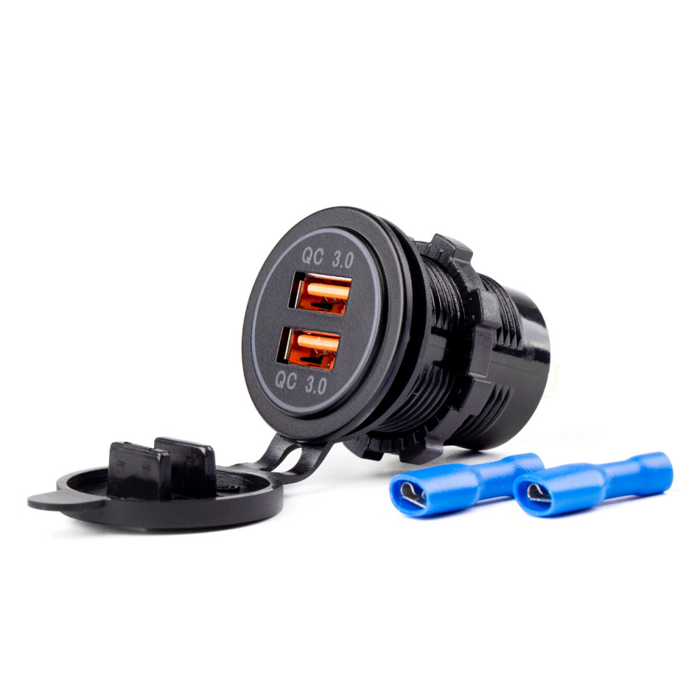 Vattentät laddare med 2x USB-uttag 12V 24V mod-05 amio-02855 Vattentät laddare med 2x USB-uttag 12V 24V mod-05 amio-02855