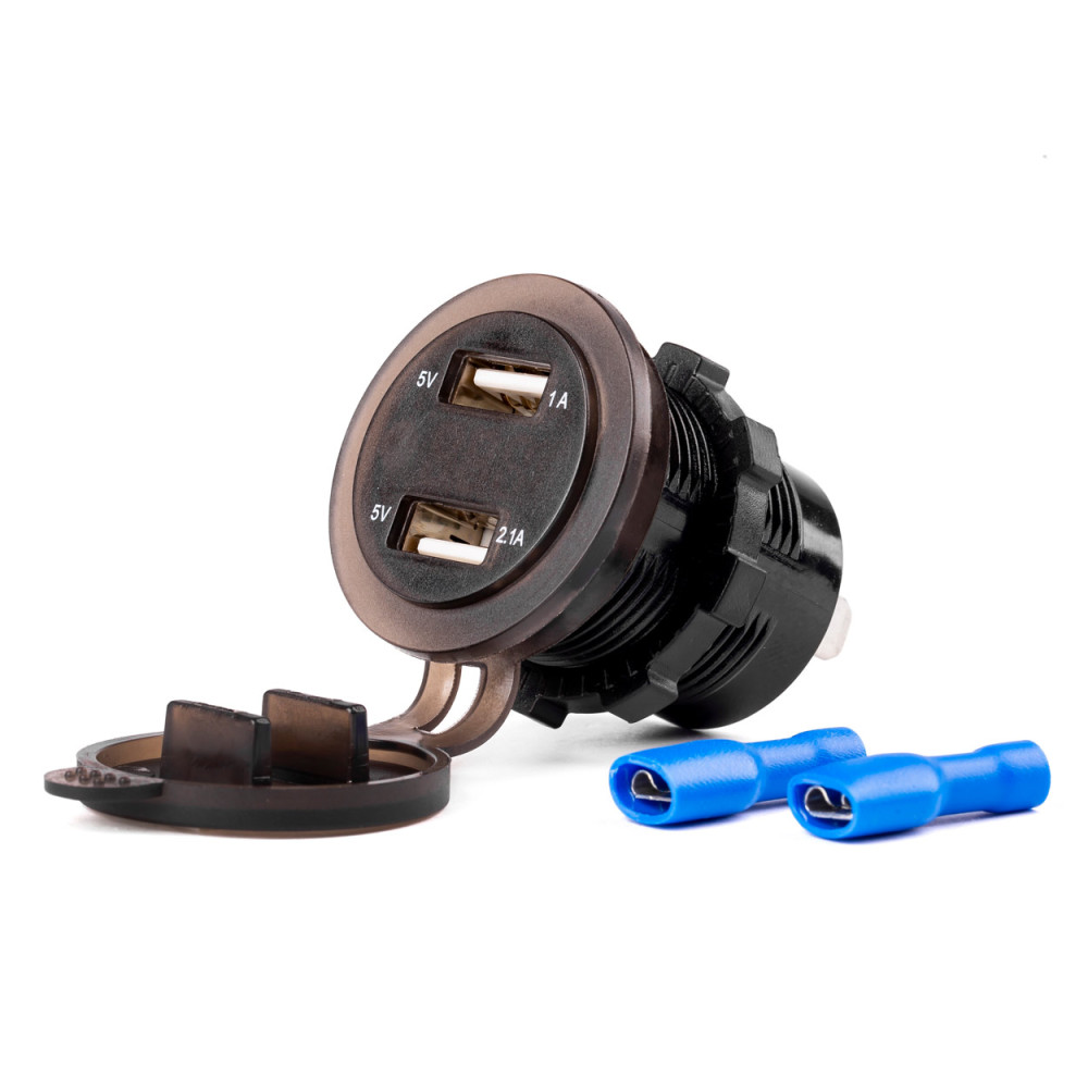 Vattentät laddare med uttag och spänningsmätare 2x usb 12v 24v mod-06 amio-02856 Vattentät laddare med uttag och spänningsmätare 2x usb 12v 24v mod-06 amio-02856