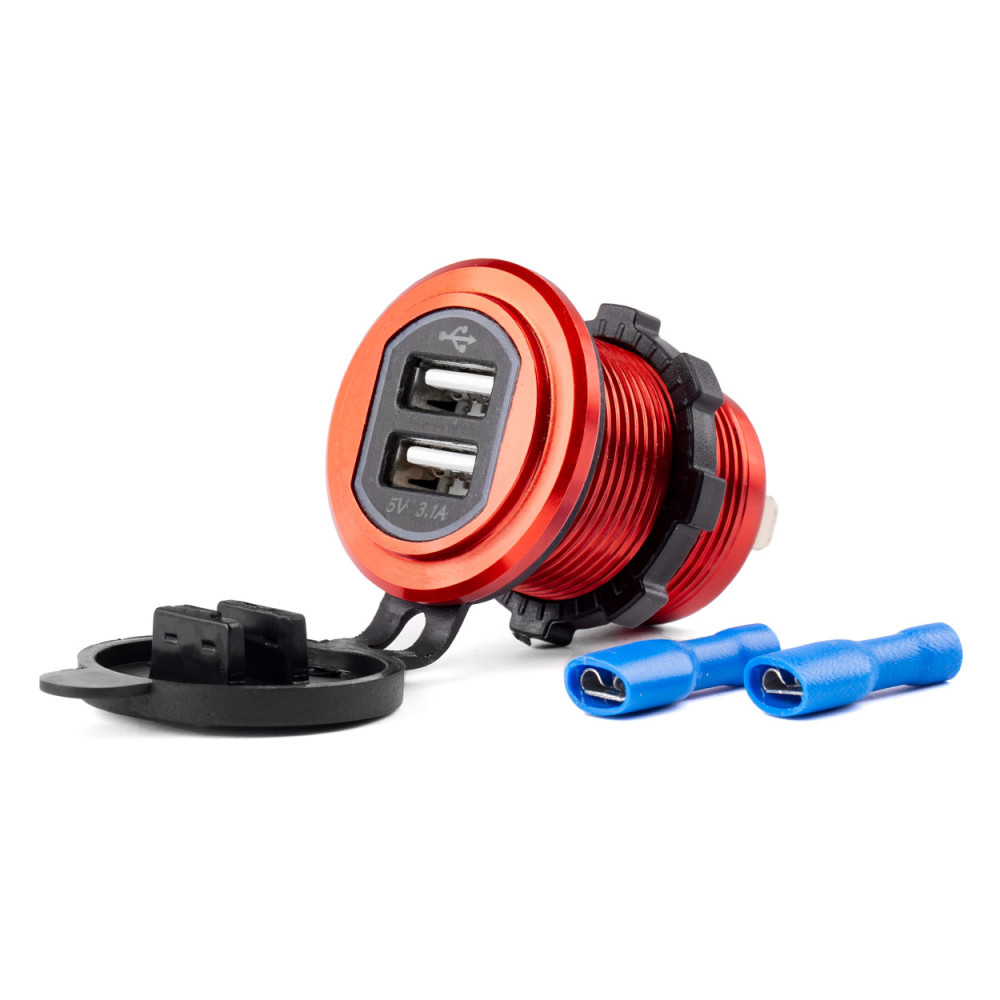 Vattentät laddare med 2xusb-uttag 12v 24v mod-10 amio-02860 Vattentät laddare med 2xusb-uttag 12v 24v mod-10 amio-02860