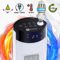 AD 7730 Kolumnradiator med LCD och luftfuktare 75 cm / 29 tum