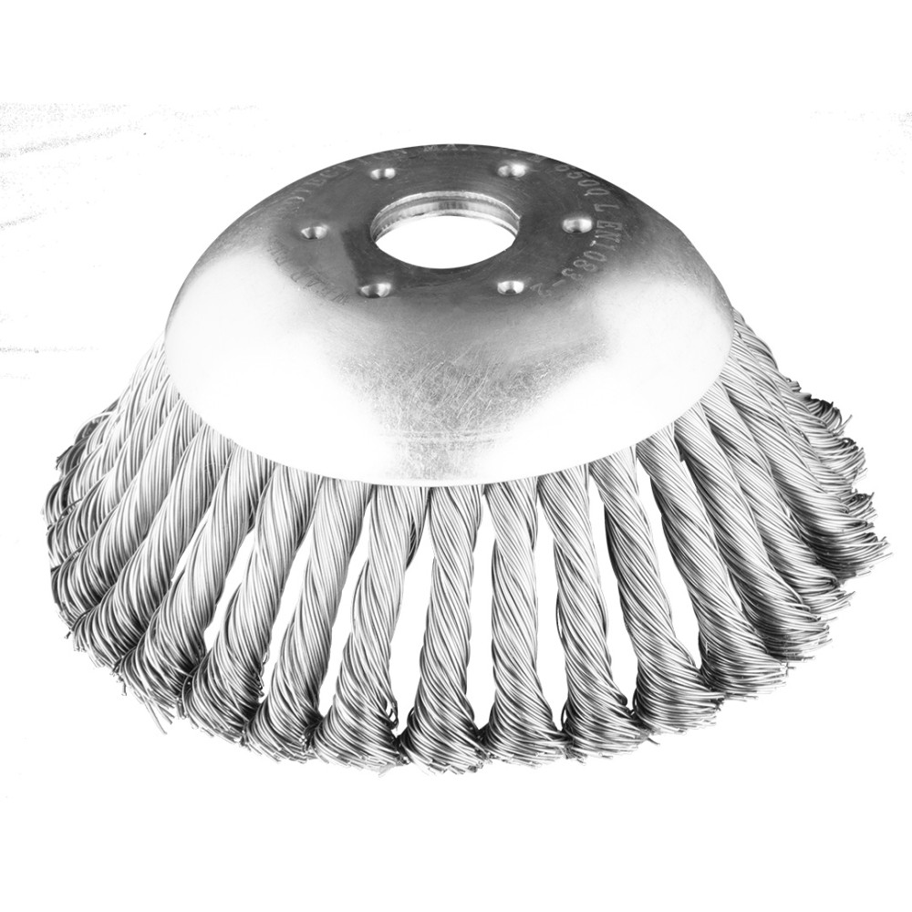 Ståltrådsborste för bensintrimmer 150 x 25,4 mm, hård, flätade trådar Ståltrådsborste för bensintrimmer 150 x 25,4 mm, hård, flätade trådar