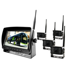 Bilinspelare med 7-tums LCD-skärm AHD med stöd för 4 trådlösa kameror 12V 24V.