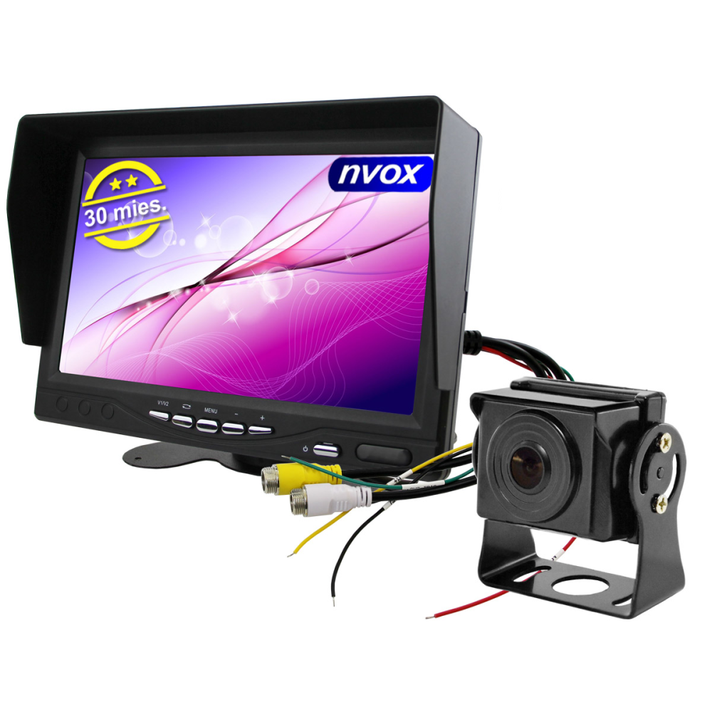 Monitor samochodowy lcd 7cali 4pin 12v 24v oraz 1 kamera Monitor samochodowy lcd 7cali 4pin 12v 24v oraz 1 kamera
