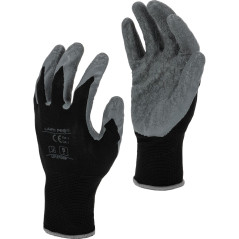 Latexhandskar svart-grå l212110p, 12 par, '10',ce,lahti