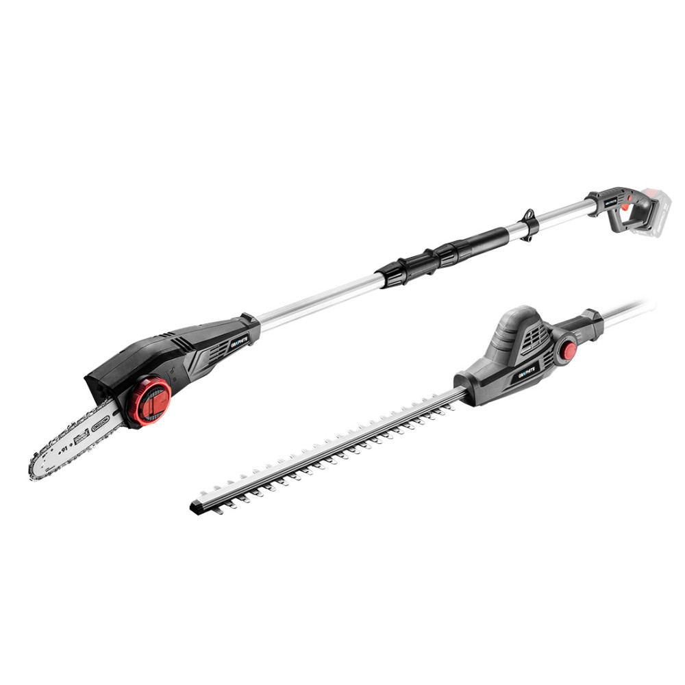 Trädgårdsredskap med 2-i-1 teleskoparm - såg och häcksax Energy+ 18V, utan batteri. Trädgårdsredskap med 2-i-1 teleskoparm - såg och häcksax Energy+ 18V, utan batteri.