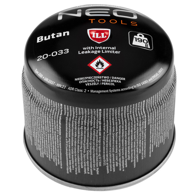 Gaspatron med butangas 190g, påfyllbar