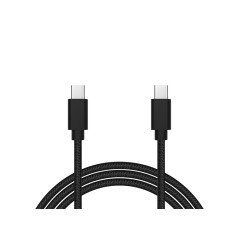 66-156- USB-C till USB-C 2.0 1,5m svart fläta