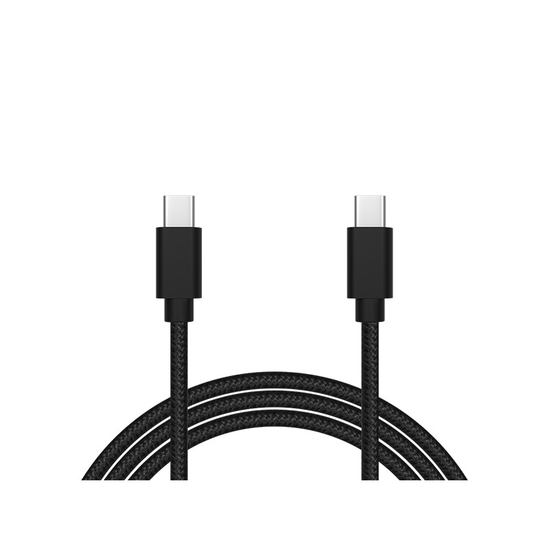 66-156- USB-C till USB-C 2.0 1,5m svart fläta