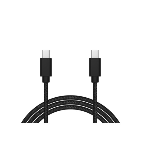 66-156- USB-C till USB-C 2.0 1,5m svart fläta