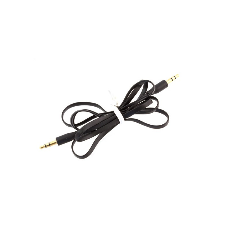 AK292A Platt kabel 3,5 mm jack 1m svart