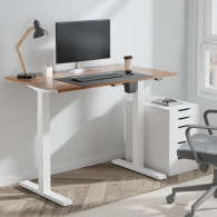 Skrivbord med elektrisk höjdjustering Ergo Office, max höjd 123cm, max - 70 kg, utan arbetsyta för stående/sittande arbete, vit,