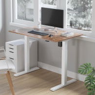 Skrivbord med elektrisk höjdjustering Ergo Office, max höjd 123cm, max - 70 kg, utan arbetsyta för stående/sittande arbete, vit,