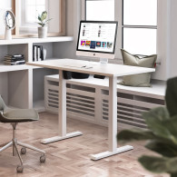 Elektriskt höj- och sänkbart skrivbord Ergo Office, grått, max höjd 123 cm, 80 kg - utan skiva, för stående och sittande arbete,