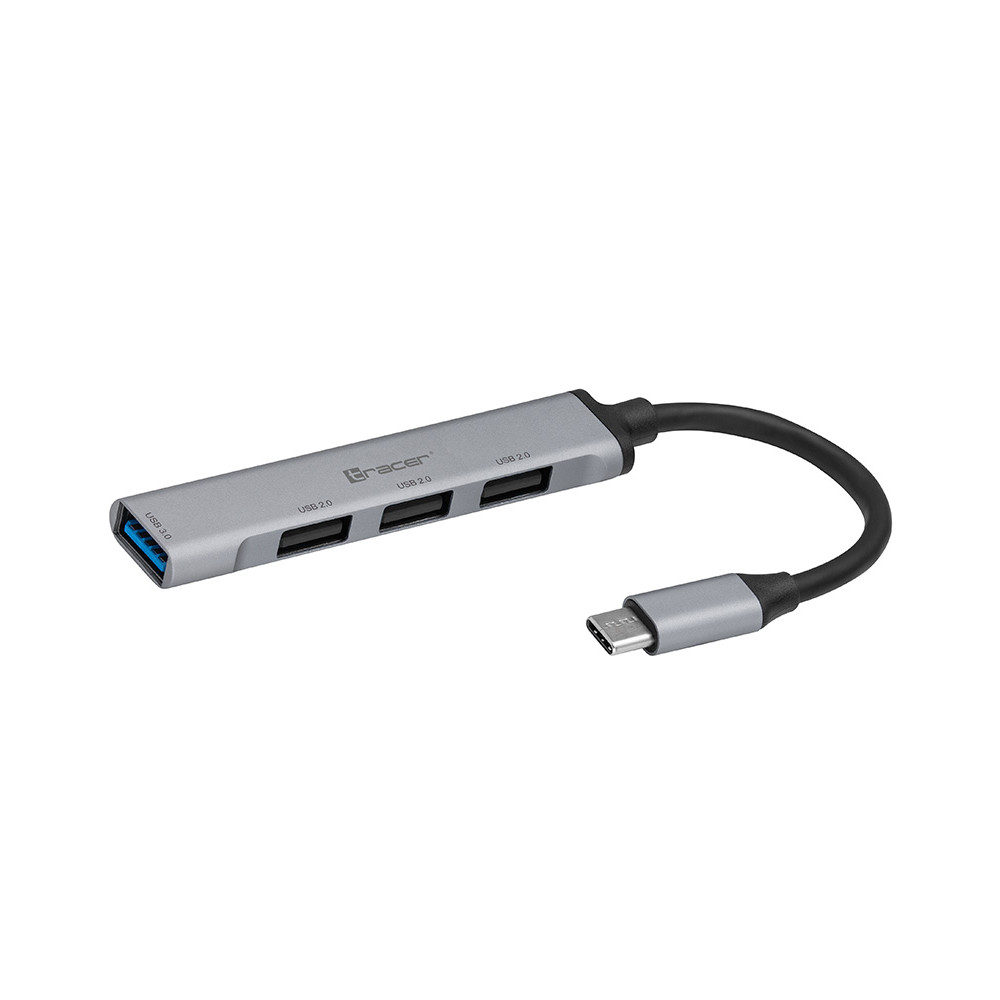 HUB TRACER USB 3.0 H40 med 4 portar, USB-C