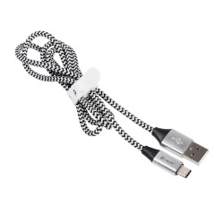 Kabel TRACER USB 2.0 TYPE-C A hane - C hane 1,0m svart-silver