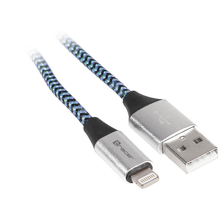 Kabel TRACER USB 2.0 iPhone AM - lightning 1,0m svart-blå