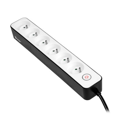 Strömförsörjningslist TRACER Zebra 1,5 m (6 uttag)