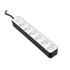 Strömförsörjningslist TRACER Zebra 1,5 m (6 uttag)