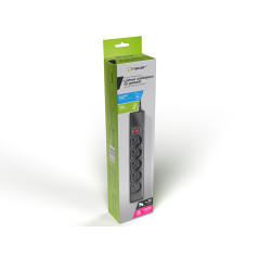 Strömförsörjningslist TRACER PowerGear 3,0 m Black (5 uttag)