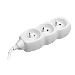 Förlängningssladd TRACER PowerCord 1,5m (3 uttag, vit)