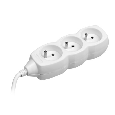 Förlängningskabel TRACER PowerCord 3,0m (3 uttag, vit)