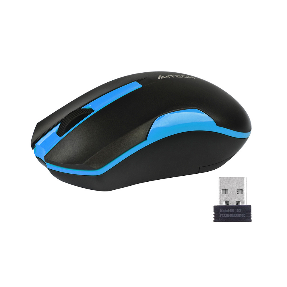 Mus A4TECH V-TRACK G3-200N-1 Svart+Blå Trådlös