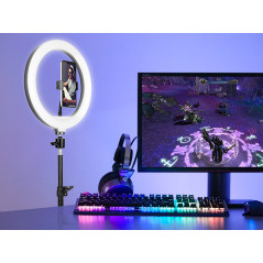 Ringlampa TRACER RING 30 cm med stativ 210 cm