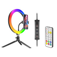 Lampa pierścieniowa TRACER RGB  RING 26cm ze statywem