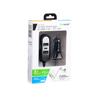Bil laddare TRACER 12-24V MULTICHARGE 3xUSB 7,2A + PD 18W