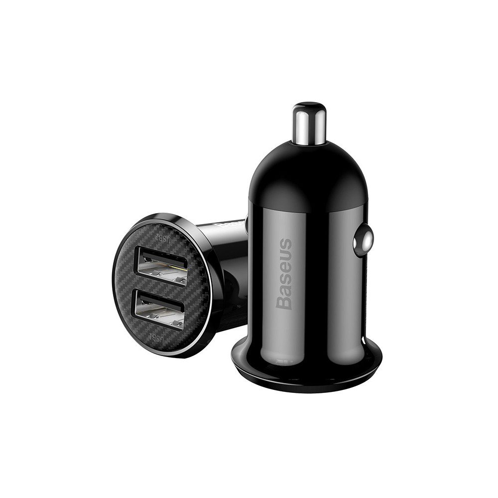 BASEUS Billaddare Baseus Grain Pro 2x USB 4.8A (CCALLP-01) svart BASEUS Billaddare Baseus Grain Pro 2x USB 4.8A (CCALLP-01) svart