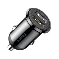 BASEUS Billaddare Baseus Grain Pro 2x USB 4.8A (CCALLP-01) svart