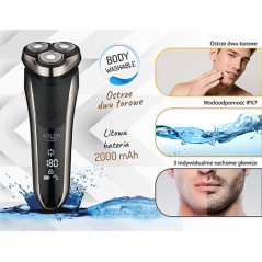 AD 2933 Elektrisk rakapparat med 3 huvuden och LCD