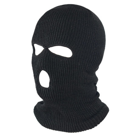 BQ42D Balaclava ansiktsmask med 3 hål svart