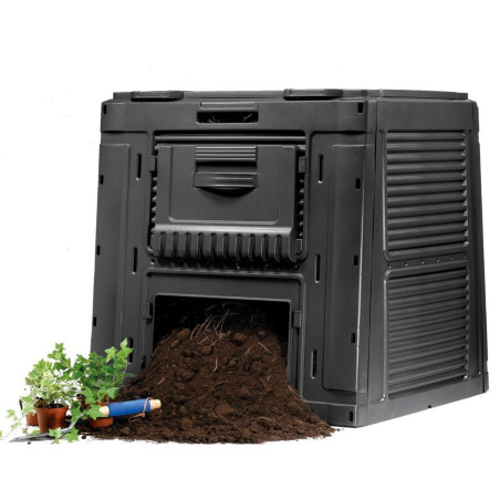 Kompostbehållare med stativ Keter E-composter 470L svart