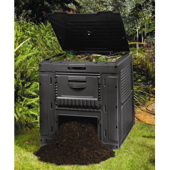 Kompostbehållare med stativ Keter E-composter 470L svart | HandlaSmidigt.se