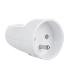 Utomhusuttag 230V med jordkabel Maclean, typ E (fransk), 16A, 250V vit, MCE331 | HandlaSmidigt.se