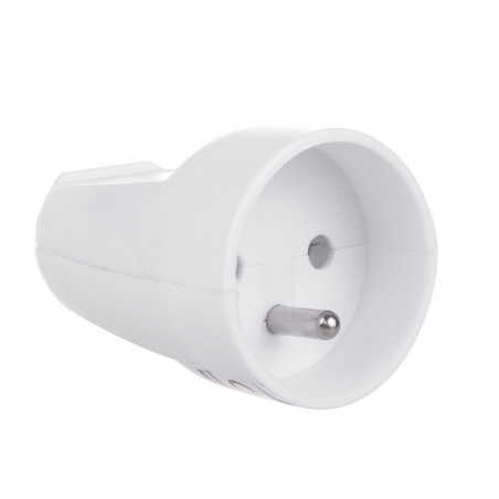 Utomhusuttag 230V med jordkabel Maclean, typ E (fransk), 16A, 250V vit, MCE331 | HandlaSmidigt.se
