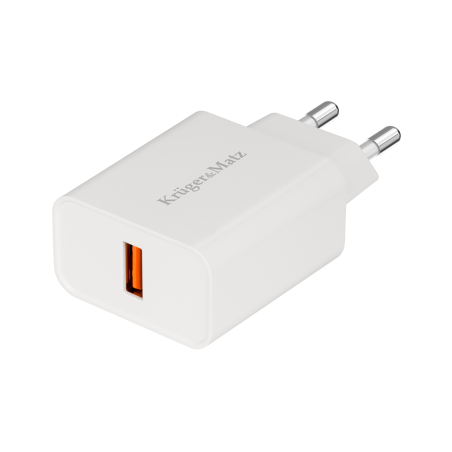 Nätadapter från Kruger&Matz med Quick Charge-funktion.