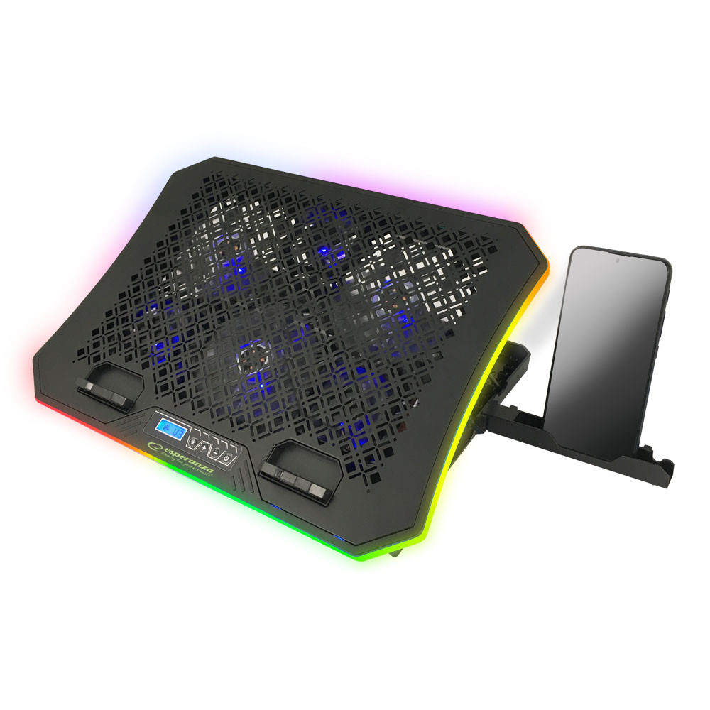 EGC109 Esperanza kylplatta för gaming laptop med RGB LED-ljus. EGC109 Esperanza kylplatta för gaming laptop med RGB LED-ljus.