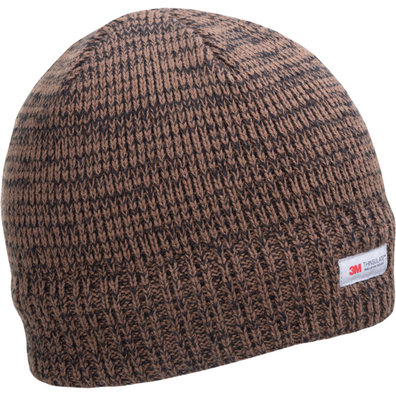 En akrylmössa med Thinsulate-foder i brun melange, Lahti.