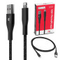 USB lightning-kabel MFi Apple (Made for iPhone / iPod / iPad) Maclean, 2.4A, 1m, svart, MCE845B