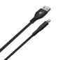 USB lightning-kabel MFi Apple (Made for iPhone / iPod / iPad) Maclean, 2.4A, 1m, svart, MCE845B