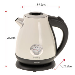 CR 1344 krämig metallvattenkokare med termometer 1,7 liter