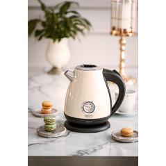 CR 1344 krämig metallvattenkokare med termometer 1,7 liter