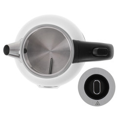 CR 1344 vit Vattenkokare i metall med termometer 1,7l