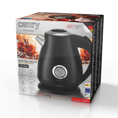 CR 1344 svart metallvattenkokare med termometer 1,7 liter