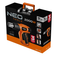 Opalarka 2000W, I: 50?C, II: 70-600?C,walizka, wyświetlacz