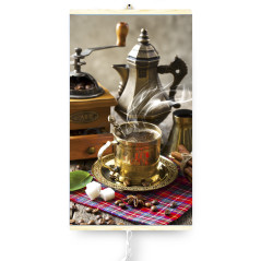 Infravärmepanel - flexibel värmepanel 430W TRIO mönster 5 kaffe, dimensioner 100x57cm med reglerare.